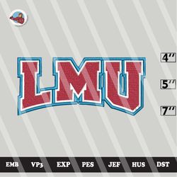 ncaa loyola marymount lions embroidery file, ncaa logo, ncaa teams, 3 sizes, 6 formats, ncaa machine embroidery design