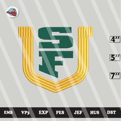 ncaa san francisco dons embroidery file, ncaa logo, ncaa teams, 3 sizes, 6 formats, ncaa machine embroidery design