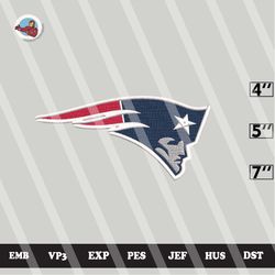 nfl new england patriot embroidery designs, logo embroidery files, 3 sizes, machine embroidery pattern, digital download