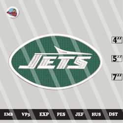 nfl new york jets embroidery designs, nlf logo embroidery files, 3 sizes, machine embroidery pattern, digital download