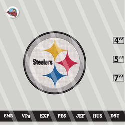 nfl pittsburgh steelers embroidery designs, logo embroidery files, 3 sizes, machine embroidery pattern, digital download