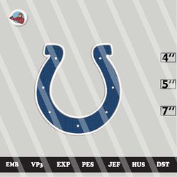 nfl indianapolis colts embroidery designs, logo embroidery files, 3 sizes, machine embroidery pattern, digital download