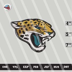 nfljacksonville jaguars embroidery designs, nfl embroidery files, 3 sizes, machine embroidery pattern, digital download
