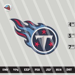 nfl tennessee titans embroidery designs, nfl embroidery files, 3 sizes, machine embroidery pattern, digital download