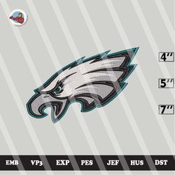 nfl philadelphia eagles embroidery designs, nfl embroidery files, 3 sizes, machine embroidery pattern, digital download