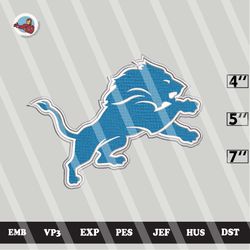 nfl detroit lions embroidery designs, nfl logo embroidery files, 3 sizes, machine embroidery pattern, digital download
