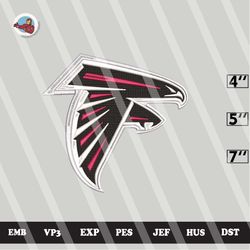 nfl atlanta falcons embroidery designs, logo embroidery files, 3 sizes, machine embroidery pattern, digital download