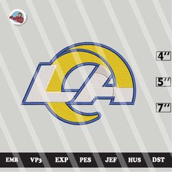 nfl los angeles rams embroidery designs, embroidery files, 3 sizes, machine embroidery pattern, digital download