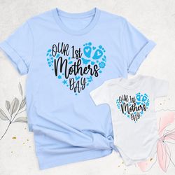 1st mothers day shirt, matching mothers day shirt, mom and baby shirt,