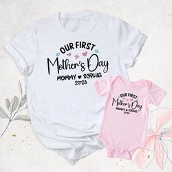 first mothers day gift, matching mom and baby shirt, our first mothers day shirt