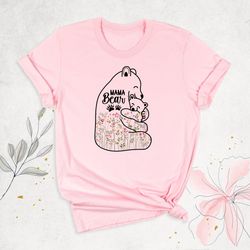 floral mama bear and baby shirt, mom shirt, mothers day shirt