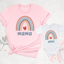 mothers day gift, mama mini shirt, matching mommy baby shirts, rainbow mama shirt,