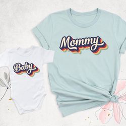 retro mommy shirt, retro baby shirt, mama mini shirt, gift for mama