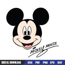 Smiling Face Disney Mickey Mouse Signature SVG, Disney SVG ,Mickey Mouse Disney, Svg Designs, Digital Download