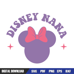 Disney Nana Minnie Mouse Pink Bow Head SVG, Disney SVG ,Mickey Mouse Disney, Svg Designs, Digital Download