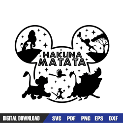 King Lion Hakuna Matata Design SVG, Disney SVG ,Family Vacation, Svg Designs, Digital Download