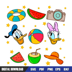 Donald Daisy Duck Summer Vacation SVG, Disney SVG ,Family Vacation, Svg Designs, Digital Download