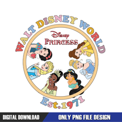 Walt Disney World Princess Est 1971 PNG, Disney PNG ,Disney Mickey PNG, Digital Download