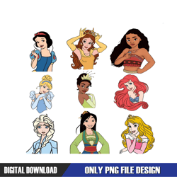 Disney Cartoon Princesses PNG, Disney PNG ,Disney Mickey PNG, Digital Download