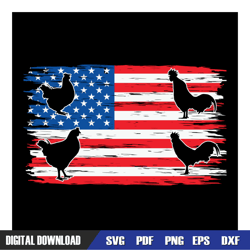 american flag patriotic day chicken svg, independence day, 4th of july svg, digital download