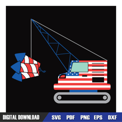 4th of july construction truck svg, independence day, 4th of july svg, digital download