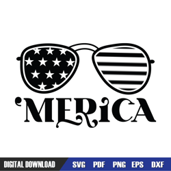 merica american flag glasses patriotic svg, independence day, 4th of july svg, digital download