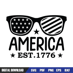 america est 1776 4th of july glasses svg, independence day, 4th of july svg, digital download