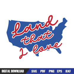 land that i love american map svg, independence day, 4th of july svg, digital download