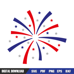 star fireworks 4th of july patriotic day svg, independence day, 4th of july svg, digital download