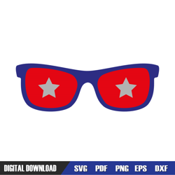 4th of july star glasses vector svg, independence day, 4th of july svg, digital download
