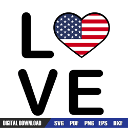 love american flag patriotic day svg, independence day, 4th of july svg, digital download