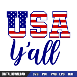 usa y'all 4th of july american flag svg, independence day, 4th of july svg, digital download