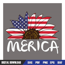 merica usa flag sunflower patriotic day svg, 4th of july svg, digital download