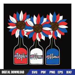 wife mom mimi sunflower vase 4th of july svg, 4th of july svg, digital download