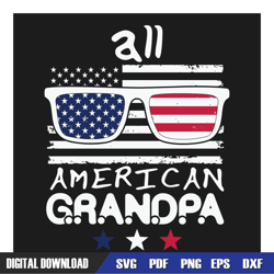 all american grandpa glasses flag svg, 4th of july svg, digital download