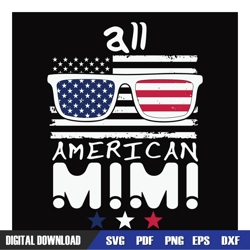 all american mimi flag glasses svg, 4th of july svg, digital download