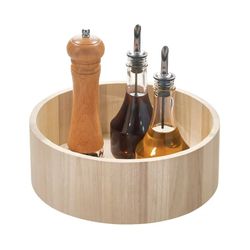 idesign, renewable wood collection in paulownia wood tall 10.5" turntable organizer