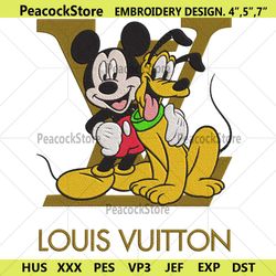 mickey and pluto happy louis vuitton embroidery design