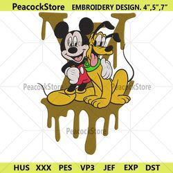 mickey and pluto happy louis vuitton dripping embroidery design