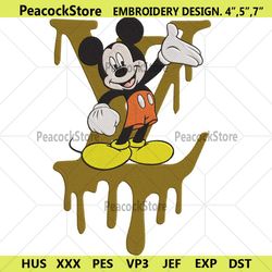 mickey delighted lv dripping logo embroidery design download file