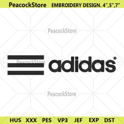 adidas black three lines logo embroidery design download