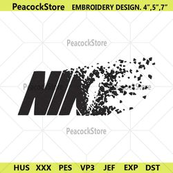 nike faded logo embroidery instant download