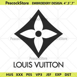 louis vuitton flower rhombus logo embroidery design download