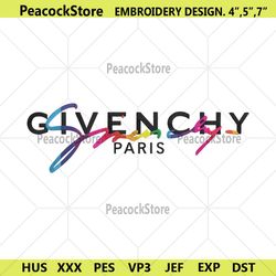 givenchy paris logo hadwritter colorful embroidery download file