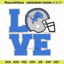 love detroit lions embroidery design, nfl embroidery designs, detroit lions file