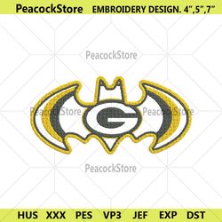batman green bay packers embroidery design, nfl embroidery designs, green bay packers embroidery file