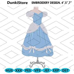 princess cinderella dress ball gown on a stand machine embroidery