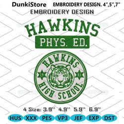 hawkins high school tigers embroidery design file