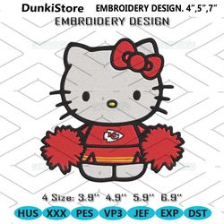 hello kitty kansas city chiefs cheerleader embroidery