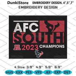 houston texans 2023 afc south champions embroidery